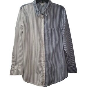 Rue 21 Striped Button-Up Shirt Long‎ Sleeve Career Casual Top
